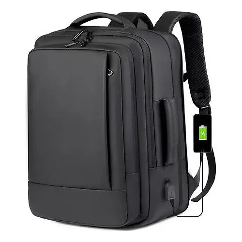 Mochila Masculina Expansível Impermeável Preta