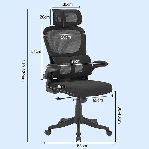 Cadeira de Escritório Ergonômica Giratória Python Fly com Apoio Lombar