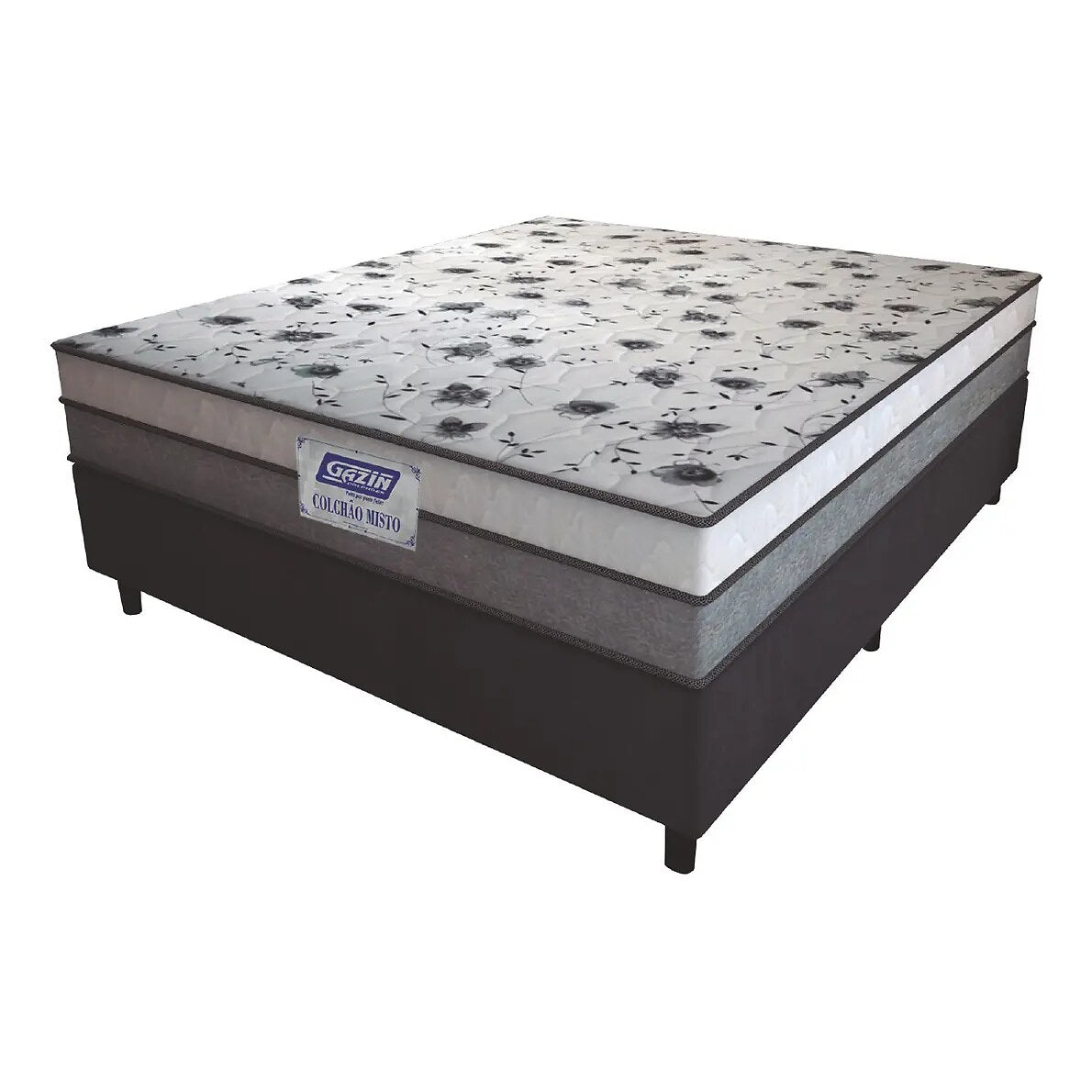 Cama Box Casal com Colchão Espuma D33 138 x 188 x 59 cm até 150 kg