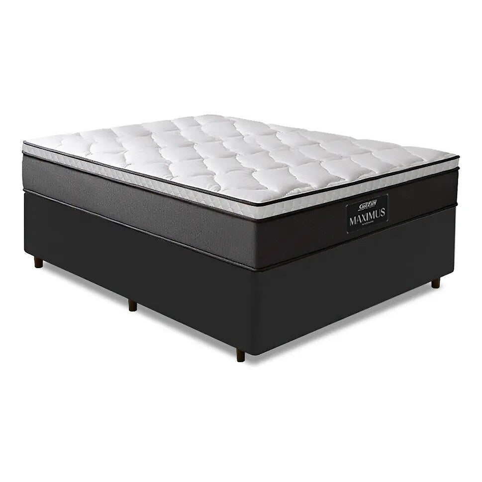 Cama Box Casal Gazin Maximus Molas Ensacadas Cinza