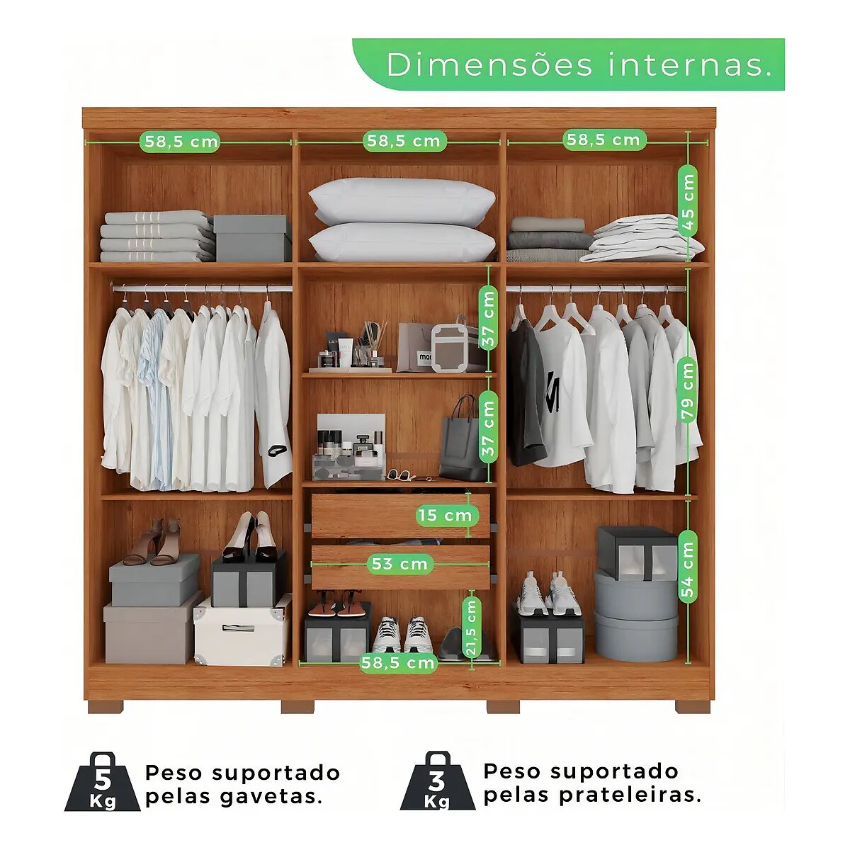 Guarda-Roupa Casal França com Espelho 6 Portas 2 Gavetas