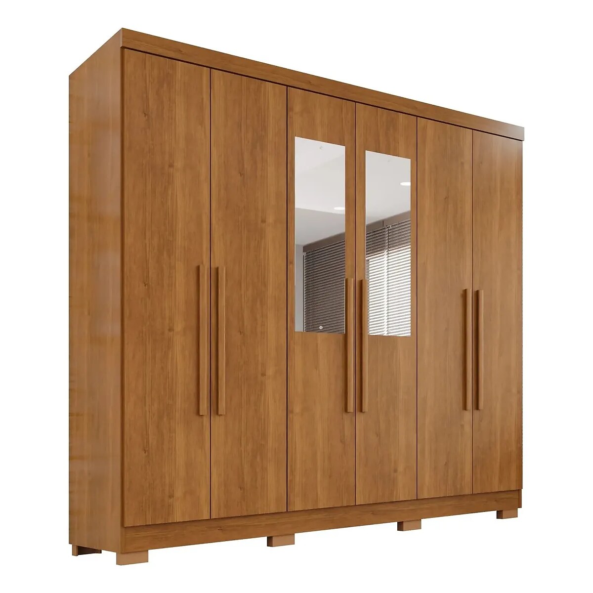 Guarda-Roupa Casal França com Espelho 6 Portas 2 Gavetas